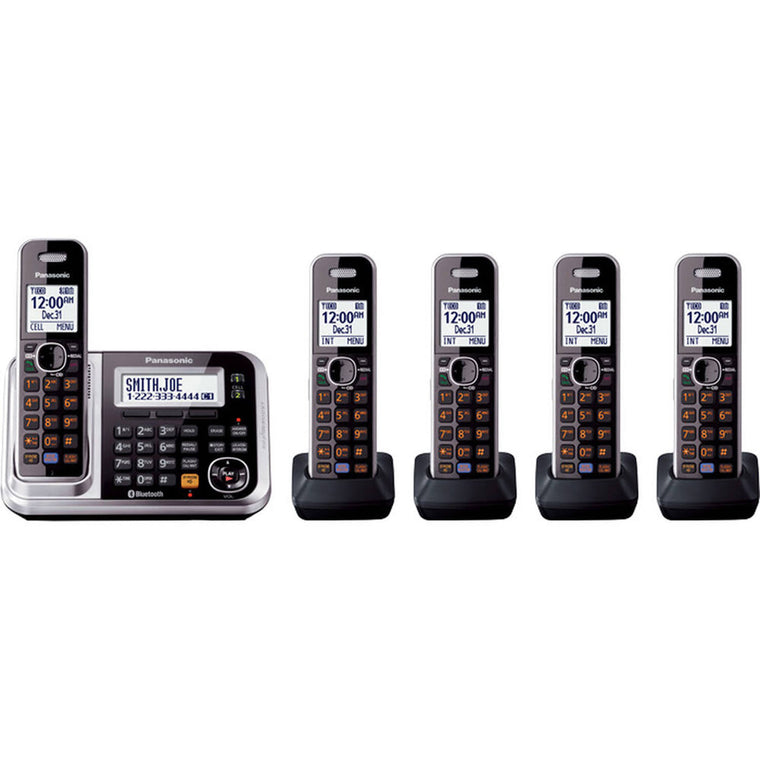 DECT 6.0 Cordless Phone System with 5 Handsets, Panasonic KX-TG785SK