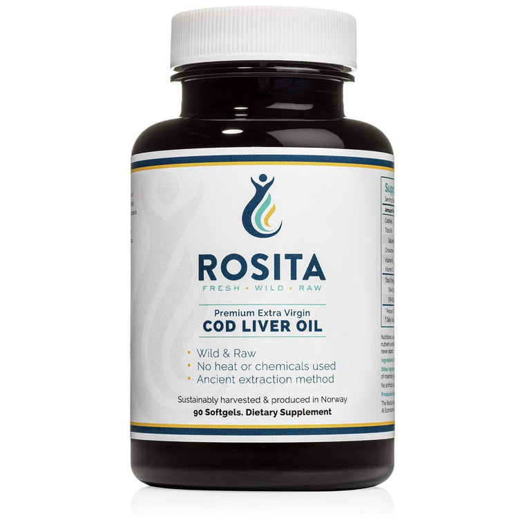 Rosita Premium Extra Virgin Cod Liver Oil Softgels, 90 Count