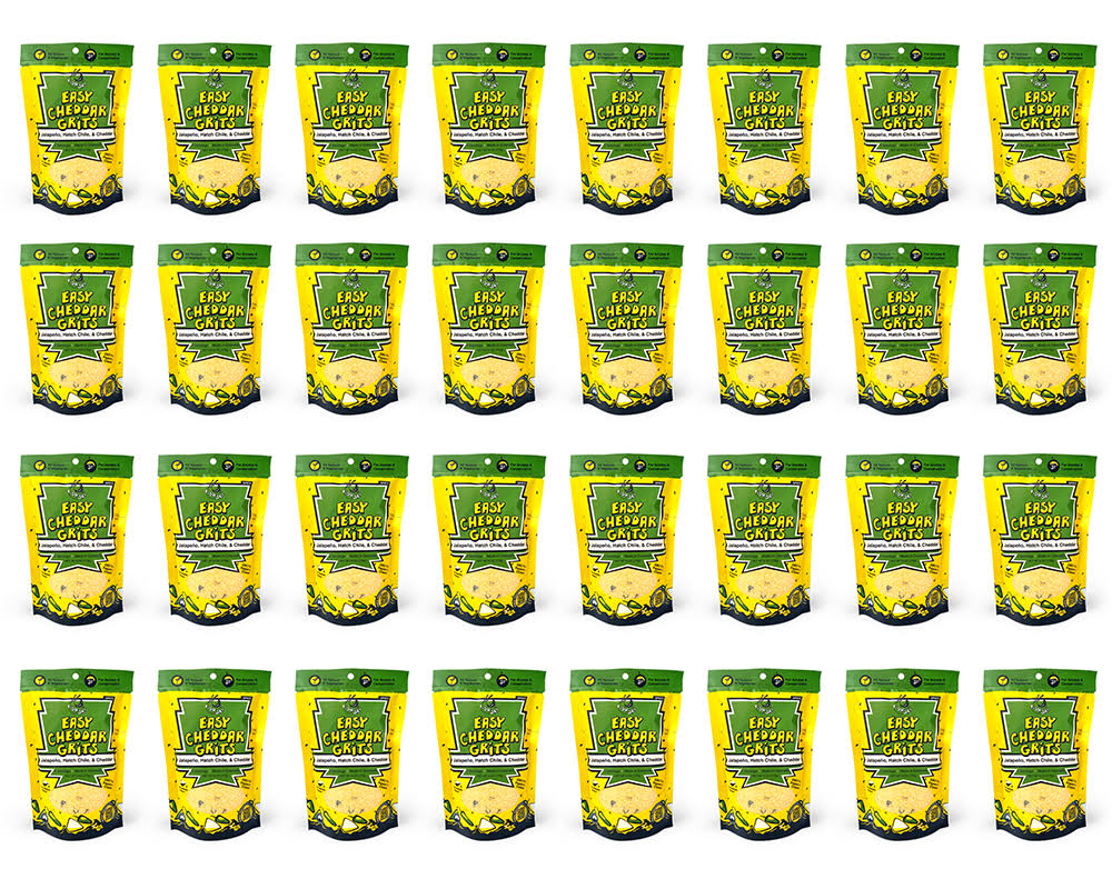 Fishski Provisions Easy Grits Variety Pack with Jalapeño, Hatch Green Chile and Cheddar, 32 Pack