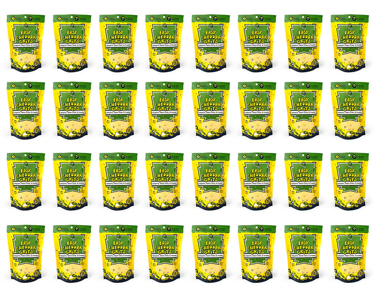 Fishski Provisions Easy Grits Variety Pack with Jalapeño, Hatch Green Chile and Cheddar, 32 Pack