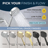 HammerHead Showers Oil Rubbed Bronze Handheld Shower Head with 6ft Hose, Brass Holder, Adjustable Bracket, Detachable Wand, and 1.75 GPM Low-Flow Water Saving Design