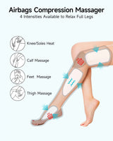 ALLJOY Full-Leg Air Compression Massager with 6 Modes, Memory Controller and 2 Heat Levels for Foot, Knee, Circulation and Pain Relief