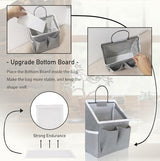 3-Piece Wall-Mounted Hanging Organizer Set with Linen Fabric Baskets, Pockets and Waterproof Storage for Kitchen, Bedroom, Office or RV Camper, White