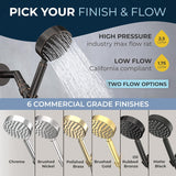 HammerHead Showers Oil Rubbed Bronze Handheld Shower Head with 6ft Hose, Brass Holder, Adjustable Bracket, Detachable Wand, and 1.75 GPM Low-Flow Water Saving Design