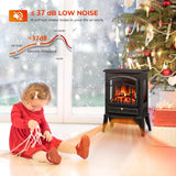 Electric Fireplace Stove Heater with 3D Realistic Flame Effects, Thermostat Control and Overheating Safety, 15 Cathedral Design