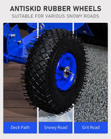 Outvita Wheeled Snow Plow Shovel with 29-Inch Wide by 18-Inch Long Blade, Adjustable Angle and Height, Padded Handle for Driveways and Pavement, Yellow