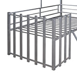 Harper & Bright Designs Twin Low Loft House Bed with Roof, Window, Guardrail and Ladder, Metal Kids Frame for Girls and Boys, White