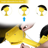 Outvita Wheeled Snow Plow Shovel with 29-Inch Wide by 18-Inch Long Blade, Adjustable Angle and Height, Padded Handle for Driveways and Pavement, Yellow