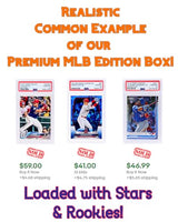 MLB Edition Baseball Card Gift Box Featuring Three Premium PSA/BGS Graded Cards Rated 10, 9.5, or 9, with Potential Rookie Autographs and Numbered RC Refractors