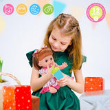 25-Piece Baby Doll Care Playset with 14 Doll Toys, Cradle, High Chair, Milk Bottle, Pacifier and Diaper for Girls and Boys Ages 3, 4, 5, 6+