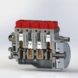 CISON L4-175 Assembled RC Engine Model, 17.5cc Mini OHV Inline Four-Cylinder Four-Stroke Gasoline Engine with Water Cooling, for RC Cars and Ships