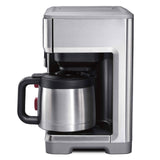 Wolf Gourmet 10-Cup Coffee Maker with Water Filtration, Stainless Steel Finish and Red Knob