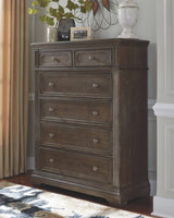 Mikalene B737-46 Six-Drawer Chest in Brown Metallic
