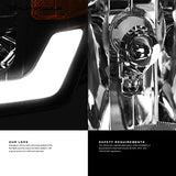 Alpha Owls 8710401 Crystal Headlights with Switchback Sequential LED Light Bar and Startup Light, Black and Amber, Fits 2009-2018 Dodge Ram 1500, 2500 and 3500 and 2019-2023 Classic Halogen Models