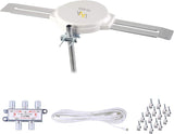 LAVA OmniPro HD-8008 4K HD TV Antenna with 360-Degree Omnidirectional Reception, Installation Kit and FiveStar J-Pole