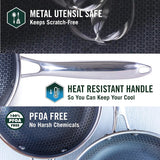 HexClad 1 Quart Hybrid Saucepan with Glass Lid, Nonstick Interior, Dishwasher & Oven Safe for Sauces, Soups, Stocks and Grains