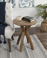 Kate and Laurel Soleyn 20 x 20 x 25 Mid-Century Round Wood Side Table, Natural Finish