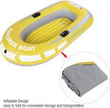 2-Person Yellow Inflatable Kayak Boat, Heavy-Duty PVC Air Canoe with Two Paddle Mounts and Double-Valve Design